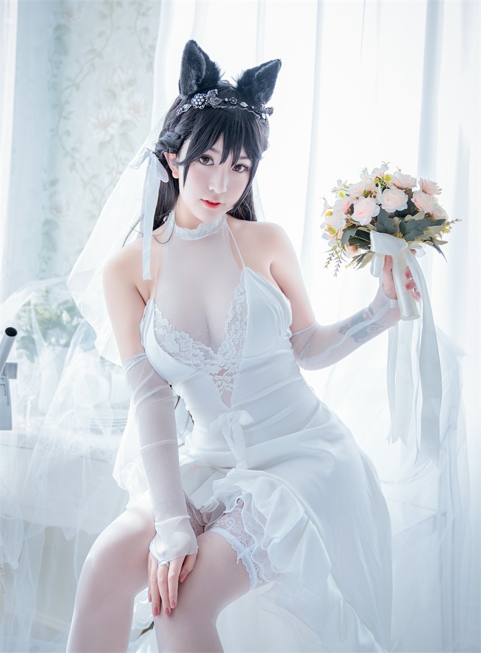 人气动漫Coser@猫九酱sakura 碧蓝誓约 洁白婚沙COS [95P/170MB]插图1
