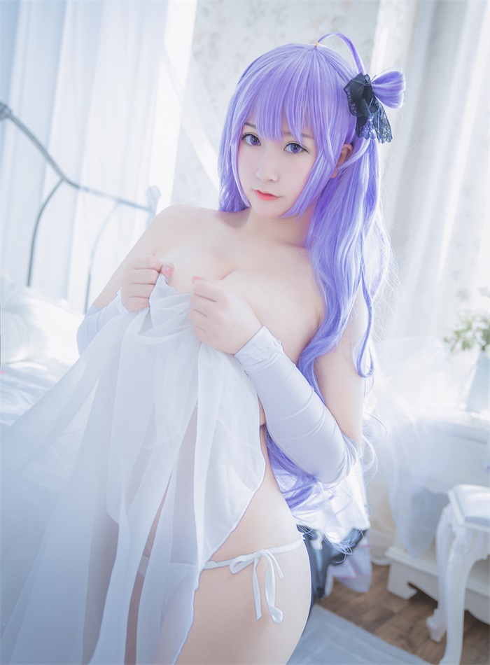 人气动漫Coser@猫九酱sakura 碧蓝誓约 洁白婚沙COS [95P/170MB]