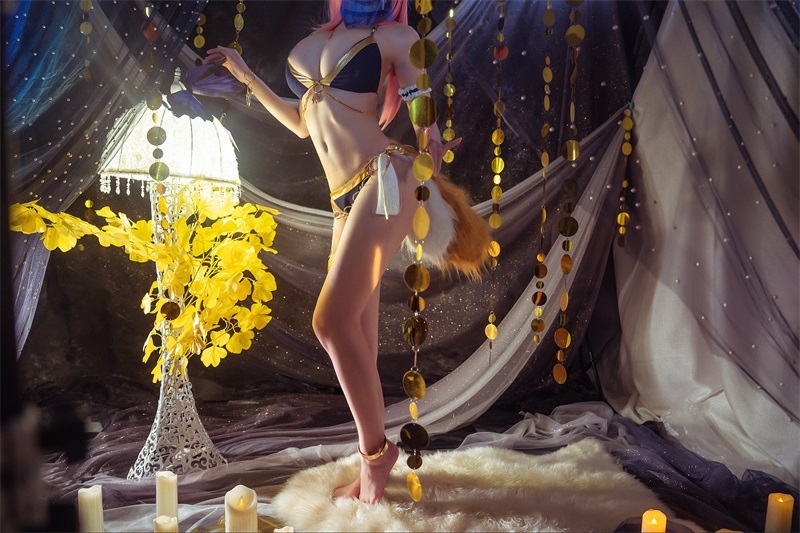 人气动漫Coser@爱老师_PhD Fate 玉藻前 舞娘兽耳泳装 [19P/176MB]插图2