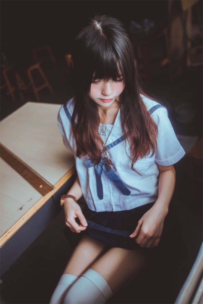 罗莉风COS 桜桃喵 – 蓝白水手服 蝴蝶结 [39P/290MB]插图1